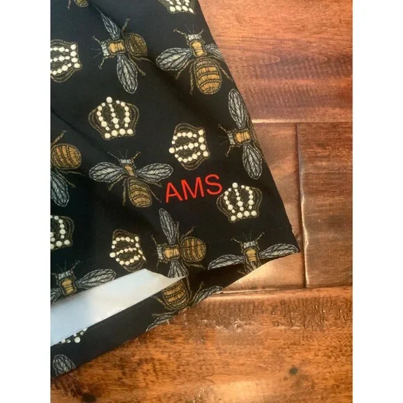 AMS Swimwear Black Bee Crown Brief Length Swimsuit Bottom, Size XL